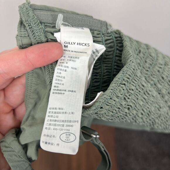 Hollister Gilly Hicks Ruched Adjustable Nylon Bustier Sage Green Top M - Picture 5 of 6